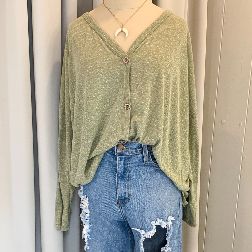 Light Green Top w/ Button Details